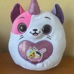 Plush Unicorn Cat Stuffed Animal - Pink and White